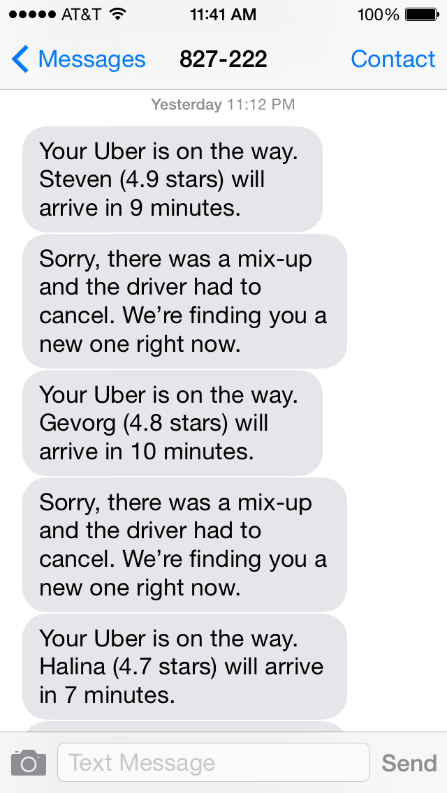 aylamandel's tweet image. Really unimpressed with my @Uber experience last night. Look at these photos. I was stranded for an hour! #Uberfail