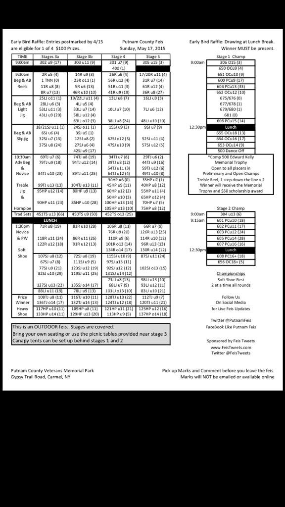 Stage schedule &amp; Grade Exam schedule have been posted on the website. #PCF15 #irishdance