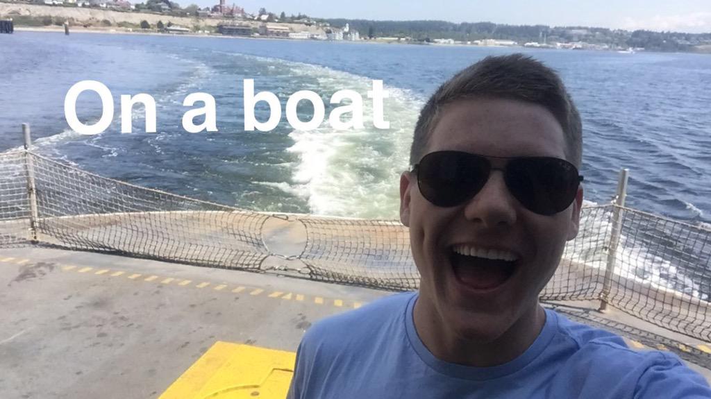 Dsweeney7's tweet photo. On a ferry, randomly the road ran out so we hit water http://t.co/45k1M84G6U