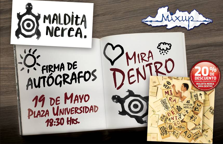 sonymusicmexico's tweet photo. #TortugasMexicanas ¡No se pierdan la firma de autógrafos de @MalditaNerea en @MixupTeam de Universidad el 19 de Mayo! http://t.co/23fwBZw4Eq