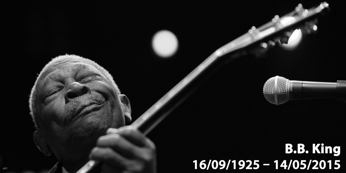 BBCr4today's tweet photo. Tribute to BB King, regarded as one of the finest blues musicians, who has died aged 89 Listen http://t.co/GRyWkSej6P http://t.co/BOYCY81Kez