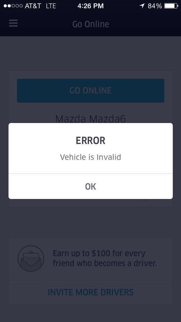 RaleighRides's tweet photo. @Uber_NCarolina @Uber umm, updated the app and now this. How am I supposed to drive if I can't go online? http://t.co/FJ1YtPNWdd