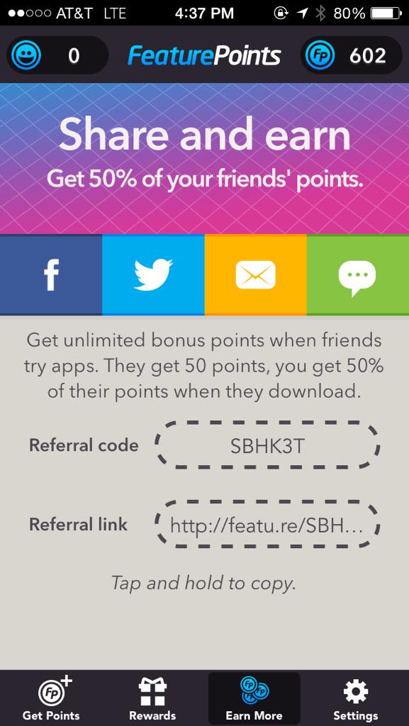 KingMuscleHead's tweet image. Made over a $1000 dollars this week by downloading iPhone apps. Google: Feature Points app!! Referral code: SBHK3T