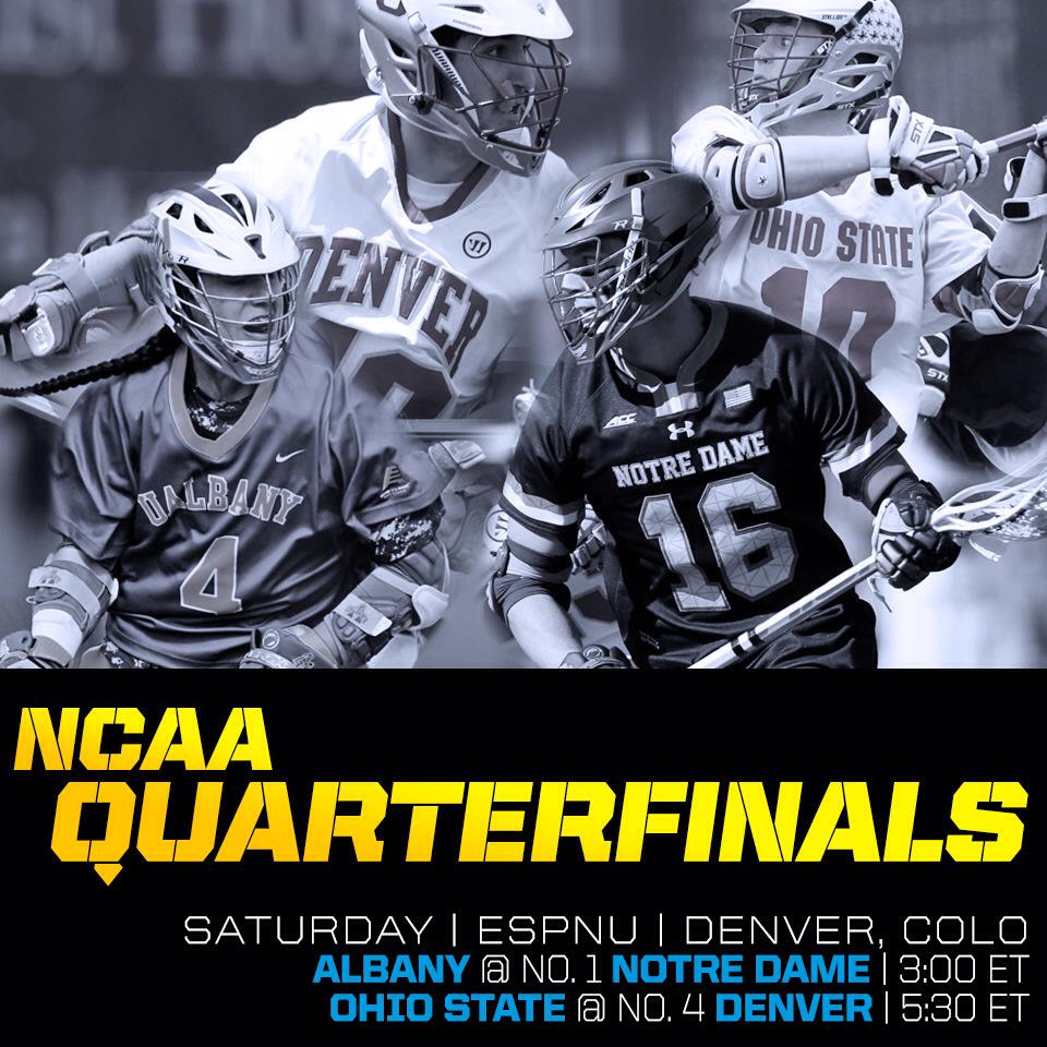 ESPNU's tweet photo. #NCAALAX Quarterfinals start at 3 ET tomorrow on the U! http://t.co/qm0OYdc41P
