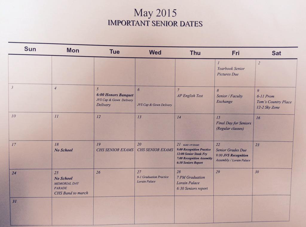 Senior exams Tues/ Wed= open campus. Superlative pictures will be Thursday right after recognition practice.