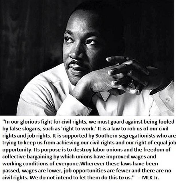 HelmkeJames's tweet image. Dr. King says right to work is wrong. #ProLabor #UnionsForAll #1u