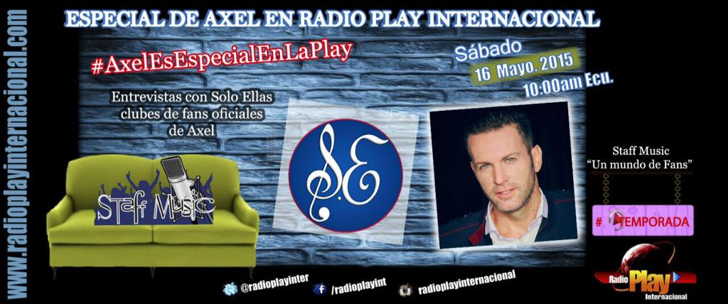 SoloEllas_Ec's tweet photo. Mañana mañana el especial de @AxelOficial #AxelEsEpecialEnLaPlay por @RadioPlayInter @SonyMusicEC http://t.co/afhPhE5R0E