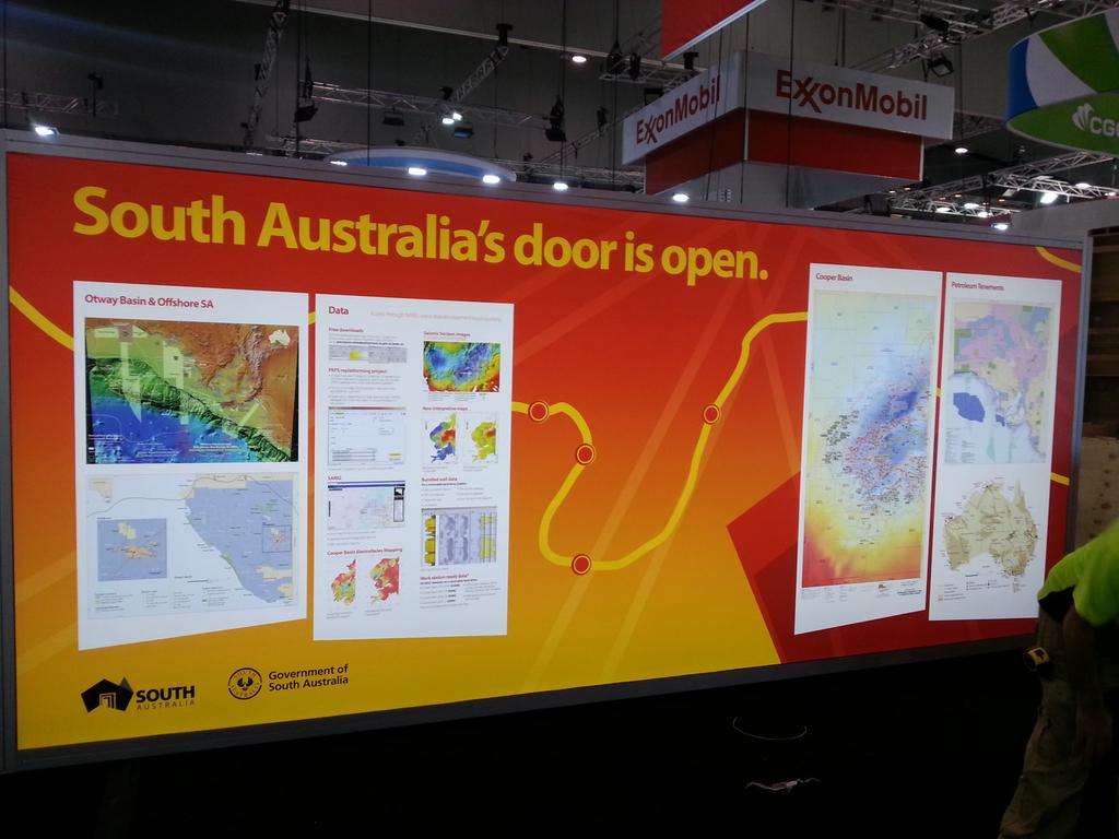 ReProj's tweet photo. South Australia boasts about renewable energy, so what are they doing at an oil and gas expo? http://t.co/YyOCtmSglq