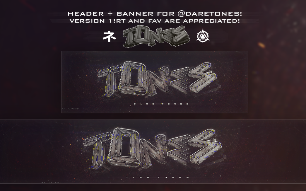 matthnrq's tweet photo. Version 1: Header + Banner For @DareTones !
RT/FAV Are appreciated! @DareCreations_ 
HD: http://t.co/A8rzdcjiJ9 http://t.co/qK1m93d0sd