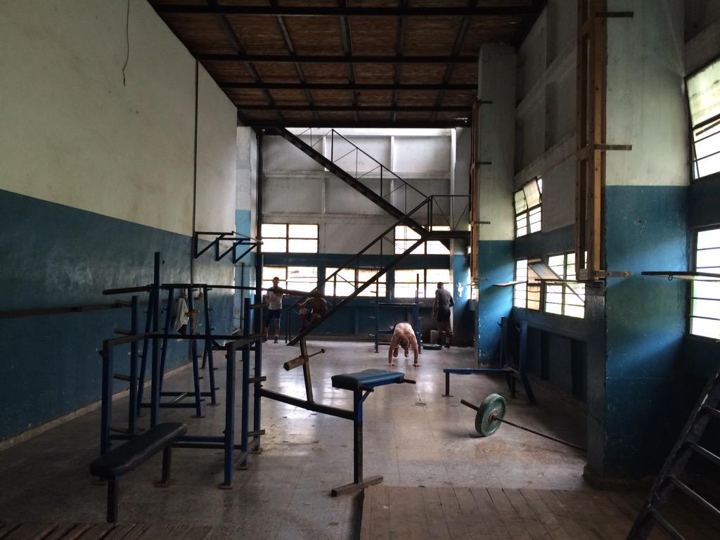 Cuba consistently has top tier wrestlers &amp; teams, here is a shot of the weight room at the national training center