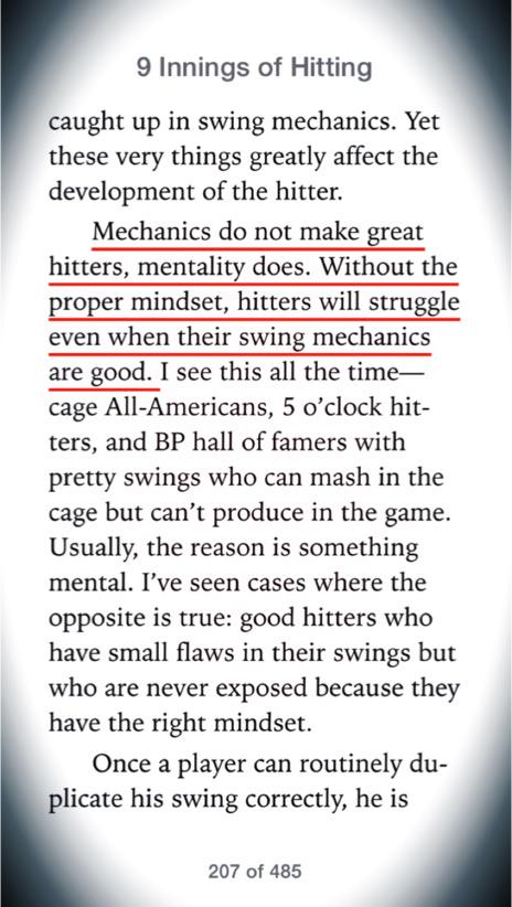 Mechanics don't make great hitters, the mentality does!