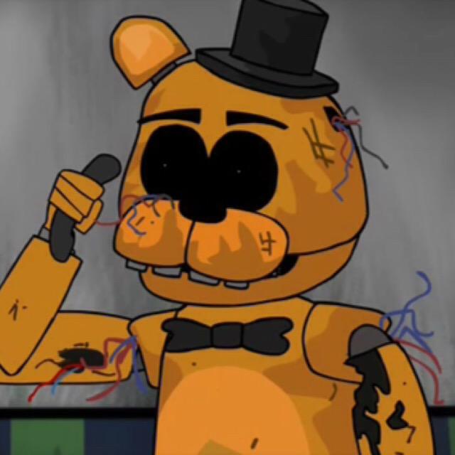 HumanToyBon's tweet image. Person: Is this Freddy Fazbear's Pizza.
Golden Freddy: No, this is Goldie.