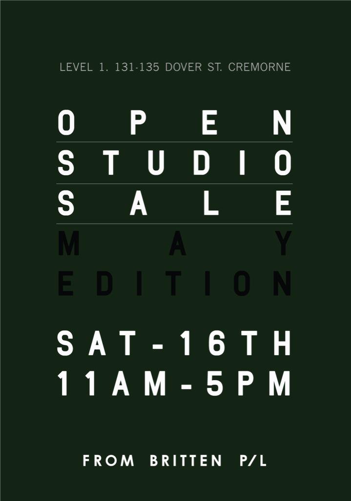 FromBritten's tweet photo. ON NOW! Our Open Studio Sale is on today at 131 Dover St, Cremorne. 11am-5pm http://t.co/ExAUACZrnk