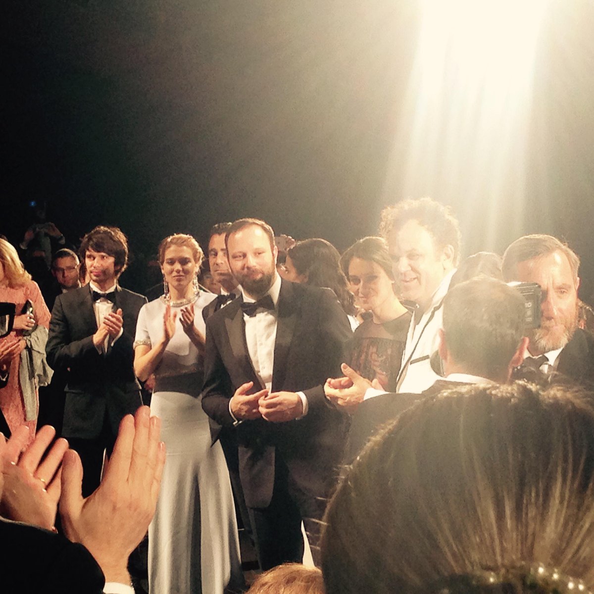 BFI's tweet photo. #Cannes2015 gave The Lobster a long standing ovation last night! Huge hat tip to Yorgos Lanthimos & team. #BFIBacked http://t.co/UuPQNA9vXN