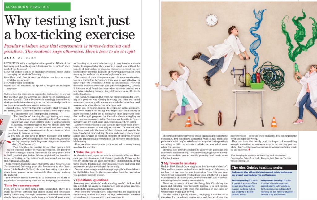 PhilCocks1's tweet photo. Good read on why assessment/tests can be a good thing if done right @HuntingEnglish via @tes #identitygaps #fillthem http://t.co/Y8WMwug9Mj