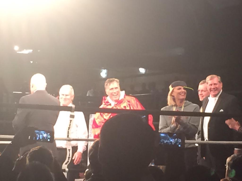 AnthonyNBCNews's tweet photo. In Salt Lake City @MittRomney in the ring for @CharityVision - Let's get ready to rumble! #Fight4Sight http://t.co/m1mE7HbkEV