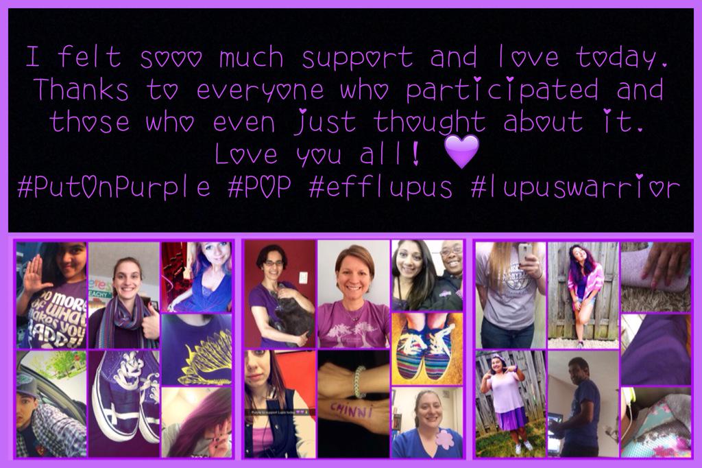 Loveee09's tweet photo. @LupusOrg #PutOnPurple #POP #efflupus #lupuswarrior I love you all soooo much! I have THE BEST family/friends 💜💜💜 http://t.co/TRBkD2iW0s