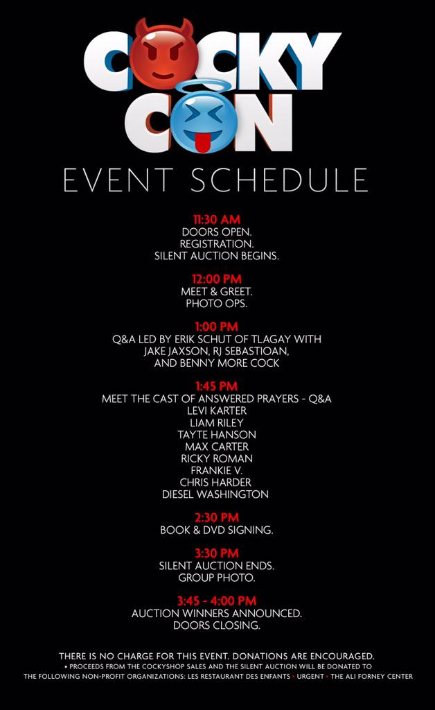 1 pic. Hi YALL! We are still planning more activities - for now here is the #CockyCON schedule!
 HARD