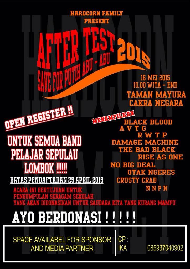 Today show!
at Mayura park 4.30 &amp; masih banyak band lainnya yang bakal nemenin sabtu kalian😜 see you brother!