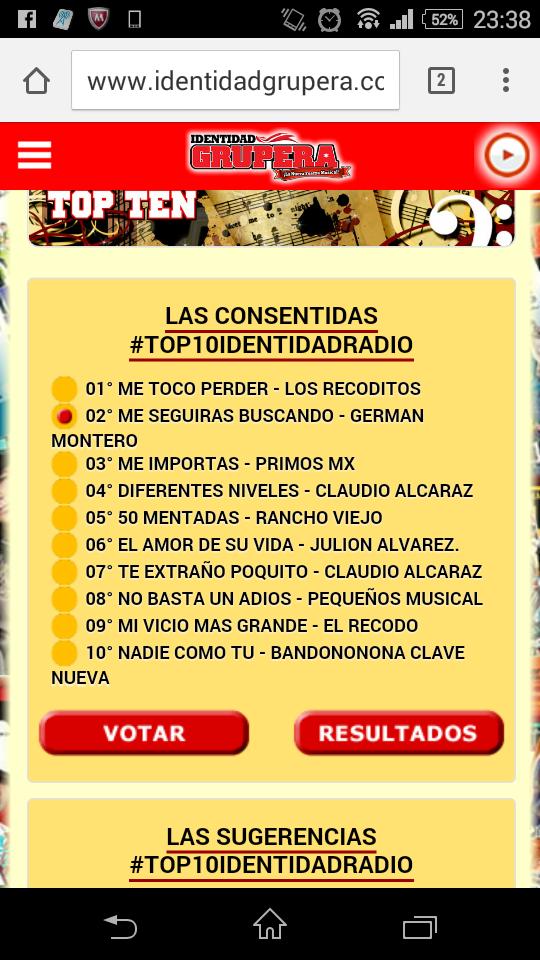 Laurita_Lar's tweet image. A seguir votando por #MeSeguirasBuscando en @id_grupera ❤👌👏
@GermanMontero5 tus #Plebes te queremos en #1