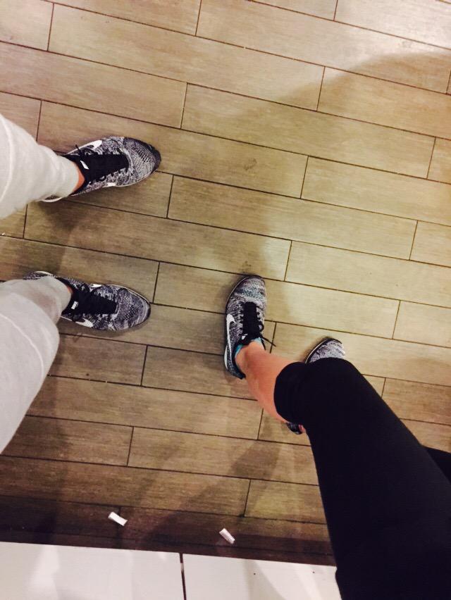 MarsPasache's tweet photo. when you try and turn your girlfriend into a sneakerhead and it's starting to work πππ½ @njravago #flyknitracer #oreo2 http://t.co/6aCRWqDiWq