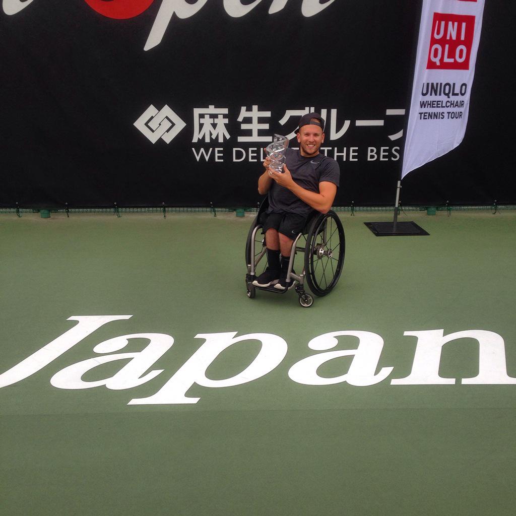 DylanAlcott's tweet photo. 2015 Japan Open champion! Yewww! @babolat @NikeTennis #ocsgroup #melrosewheelchairs @TennisAustralia @AustralianOpen http://t.co/pMn5eyDVfG
