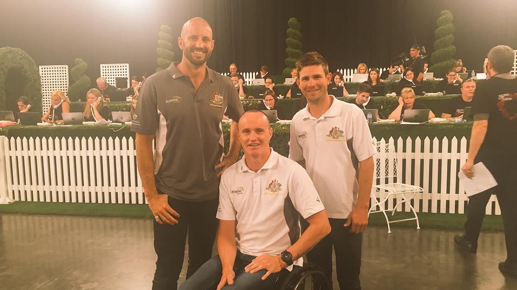RowingAust's tweet photo. The #ARTeam representing @sydneytelethon! #BuildingLove Great work @erikhorrie @jamesjchapman @davidwebster151 http://t.co/yAyvhEZgwS
