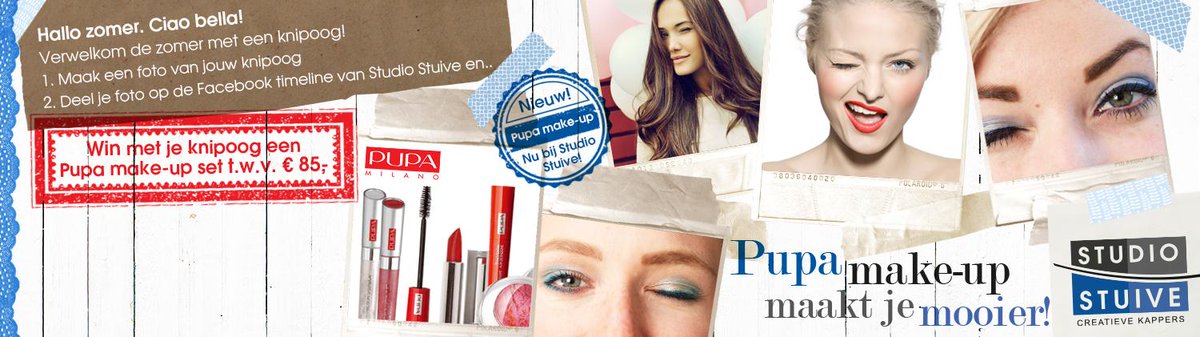 studiostuive's tweet photo. Win een Pupa pakket twv € 85. Plaats je selfie-knipoog op onze Facebook tijdlijn (http://t.co/SuiTXhuXMv)! http://t.co/ofyRnKuy3K