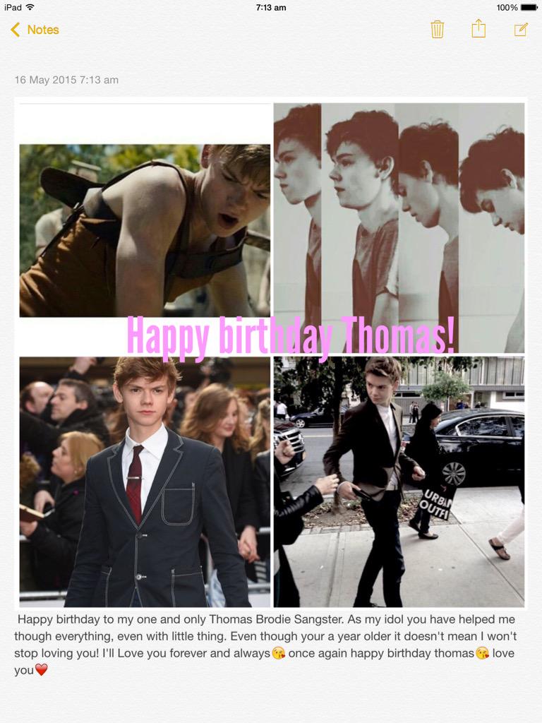 Happy birthday Thomas Brodie Sangster! Love you forever     