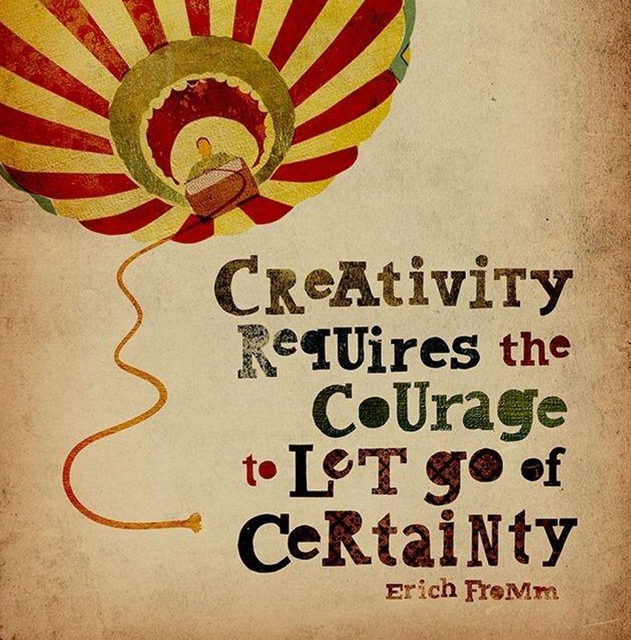 justintarte's tweet photo. Creativity quickly becomes possible when we work up the courage to let go of certainty... #edchat http://t.co/6SjlHUsQP0