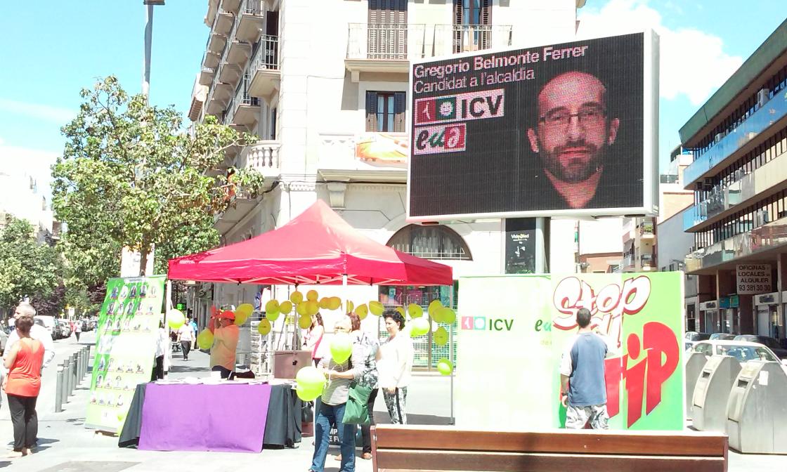#UnintLesquerra sona a la paradeta d'<a href="/icveuia_sab/">ICV-EUIA Sant Adrià</a>