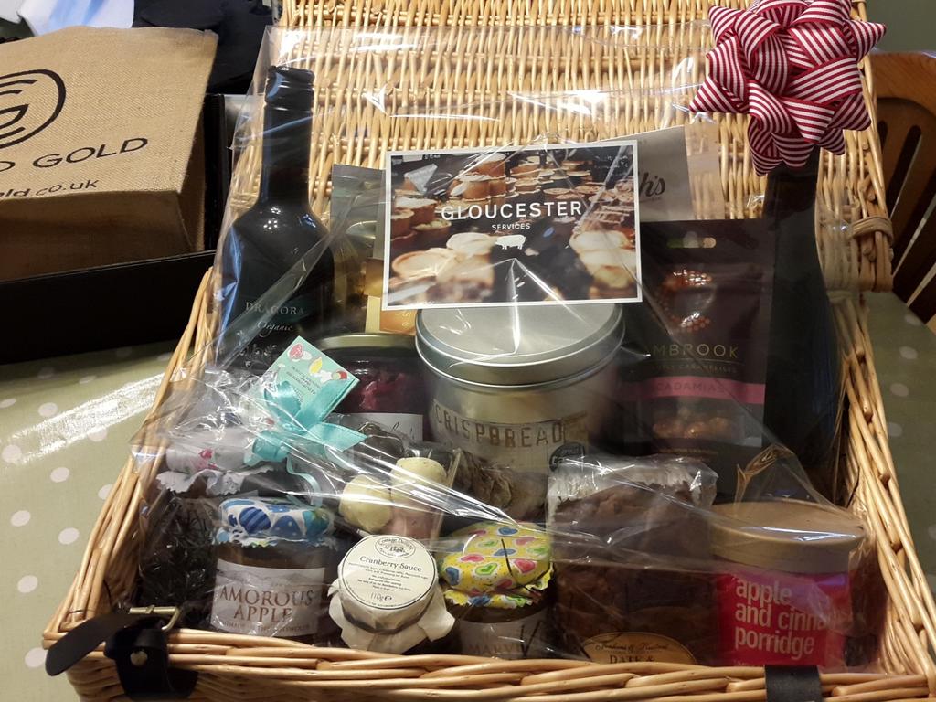buttybrowning's tweet photo. Superb hamper donated by Gloucester Services for Isabel Turk Angel Fund Charity Ball http://t.co/roMD2Qf3MU