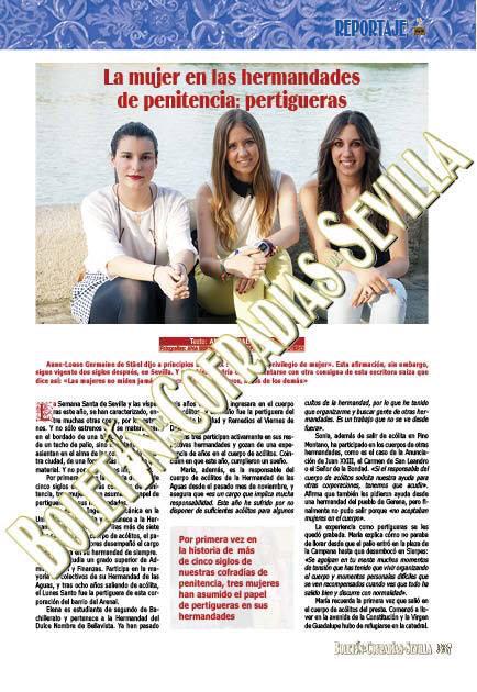 BoletinCofradia's tweet photo. Tres jóvenes cofrades participaron en sus hermandades como pertigueras por primera vez. http://t.co/8ViXFjfjXq