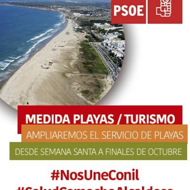 psoeconil's tweet photo. Apostamos por tener abiertos los servicios de playa más tiempo...#NosUneConil  #SaludCamachoAlcaldesa #VotaPsoe http://t.co/StSeWKJ2OY