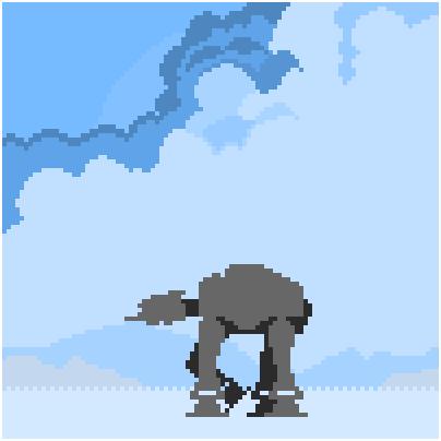 SECTION_23's tweet photo. @starwars #pixelart (100x100) #FanArtFriday late entry #StarWars #minimalists #IVVVI http://t.co/mjRsLhdnEG