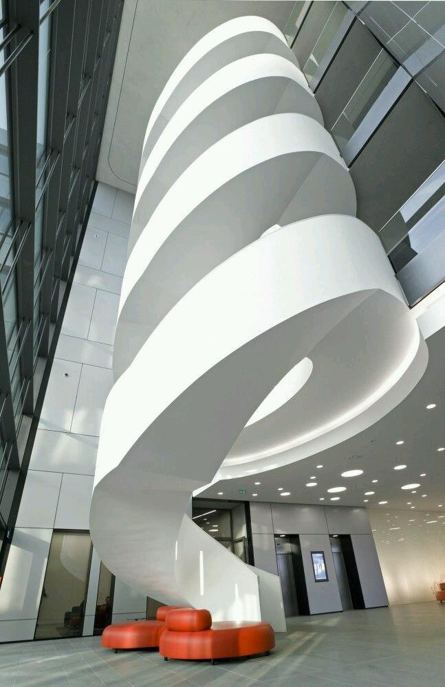 AnaDApuzzo's tweet photo. Exciting spiral stairs like an sculpture in St. Oliver Building #architecture Jurgen Engel #photo Jean-Luc Valentin http://t.co/cGTowMhZde