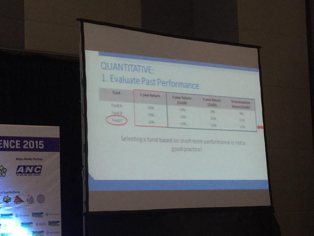 AprilLeeTan's tweet photo. Fausto: a short term underperformer might not be the best performer in the long term #PRIC2015 #futurefinace http://t.co/ulunTTcDPL