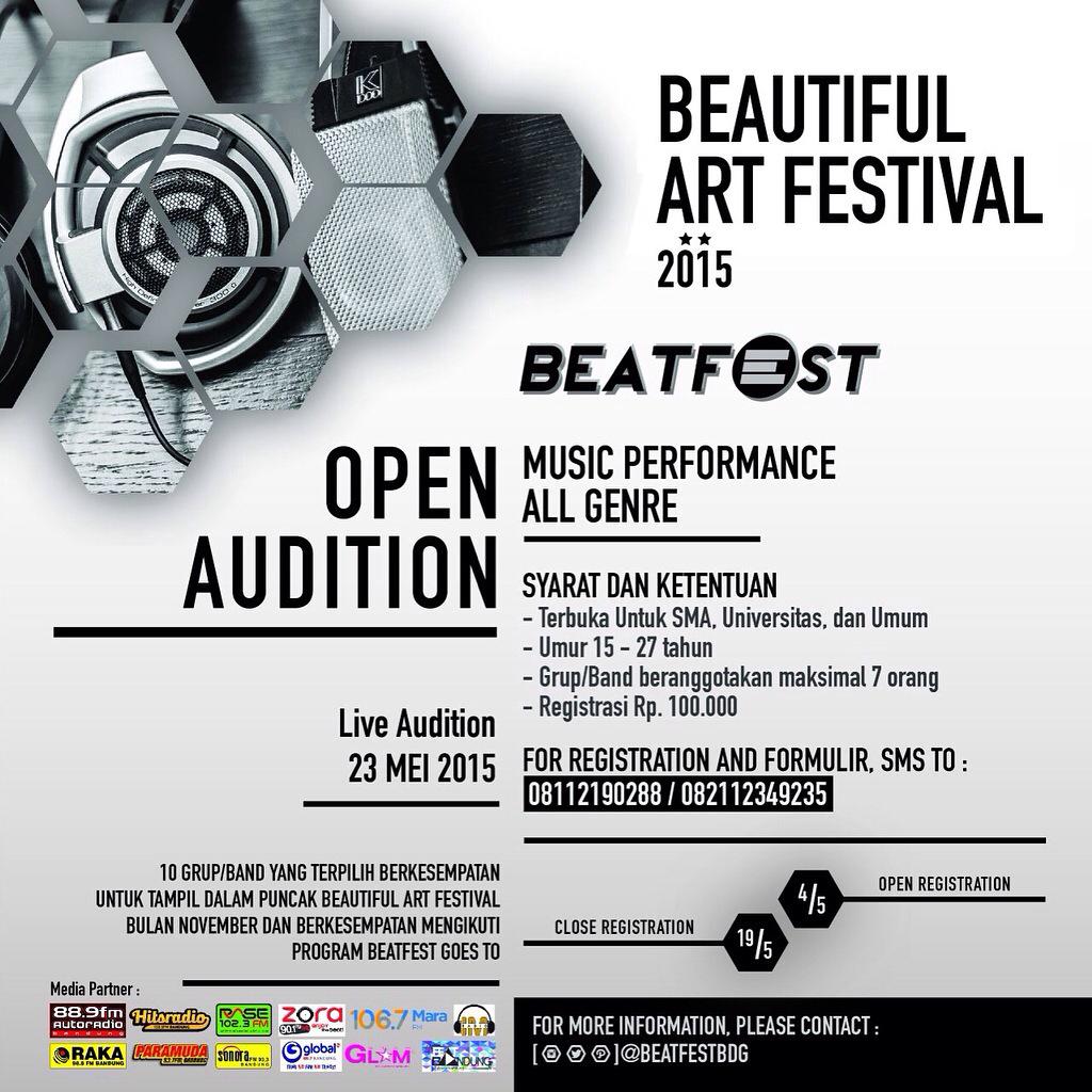 Let's Join <a href="/BEATFESTBDG/">BeautifulArtFestival</a> 2015!"O P E N  R E G I S T  B A N D"till 19Mei'15 Info Call CP08112190288|@897GlobalRadio