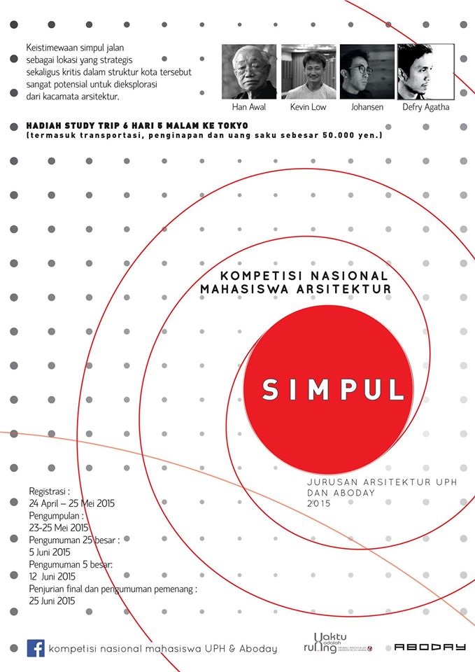 UPHarchitecture's tweet photo. Pendaftaran kompetisi "SIMPUL" masih buka hingga 25 Mei mendatang! @davidhutama @aviantiarmand @cungss @CC_UPH http://t.co/1RAT6PRCDn