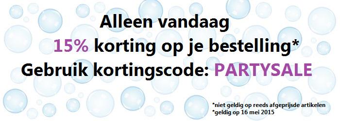Omdat ik vandaag jarig ben trakteer ik op 15% korting op je bestelling.
hetzeephuis.nl