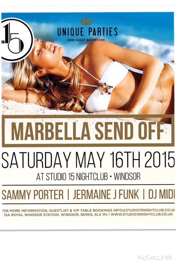 MalakaiLB's tweet image. Buzzing for tonight! Return of @unique_parties @Studio15windsor for the Marbella send off! GList &amp;amp; Tables 07827275164