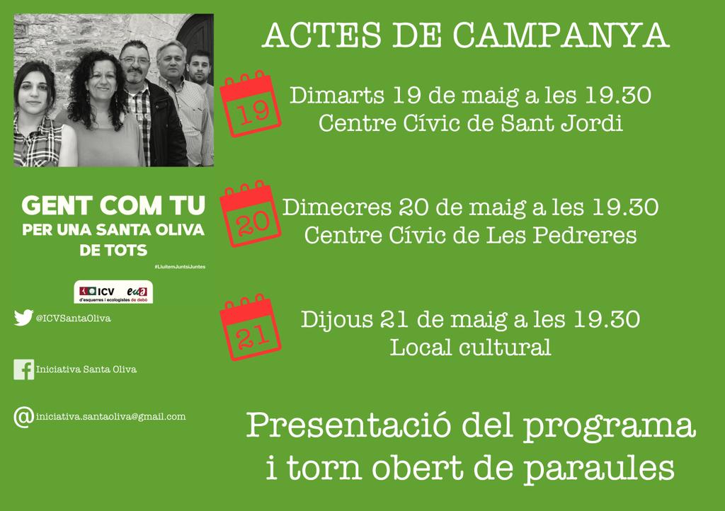 Actes de campanya #santaoliva #lluitemjuntsijuntes #24m #Municipals2015