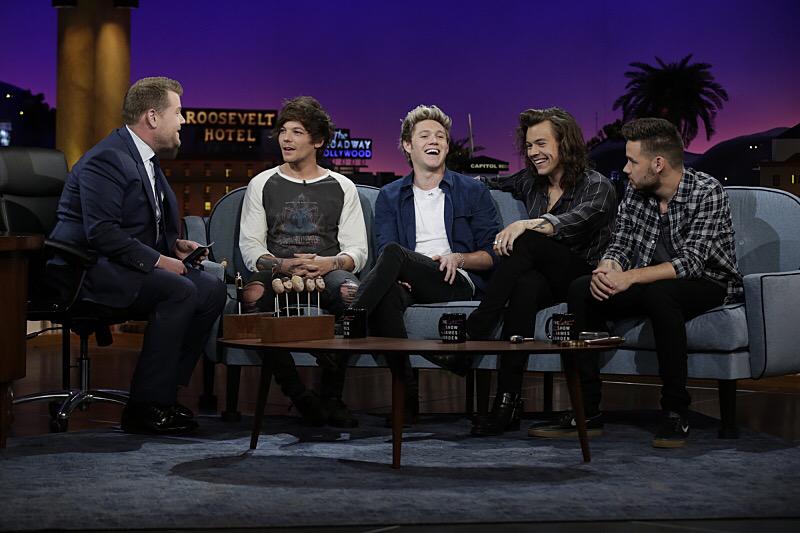 onedirection's tweet photo. Another look at the guys on The @LateLateShow with @JKCorden..... have you seen their dodgeball skills? http://t.co/sioi7ZGKYL