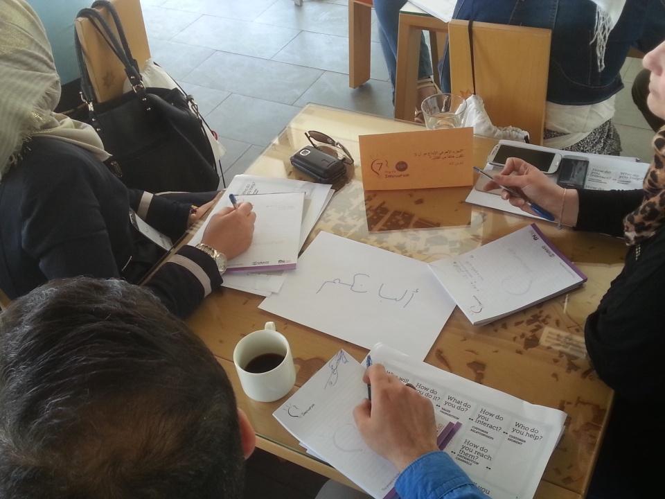 LaRolitta's tweet photo. #TTI101 trainin #startups r workin on their #business_ideas @TTInnovation @UrdonShop #entrepreneurs #Jo #Amman http://t.co/ejzBeOY1Ff