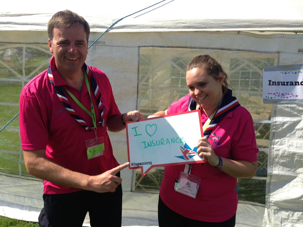 UKContingent's tweet photo. Come and see Rachel and Laurence to talk about insurance for #japan2015 http://t.co/IWms345EJs