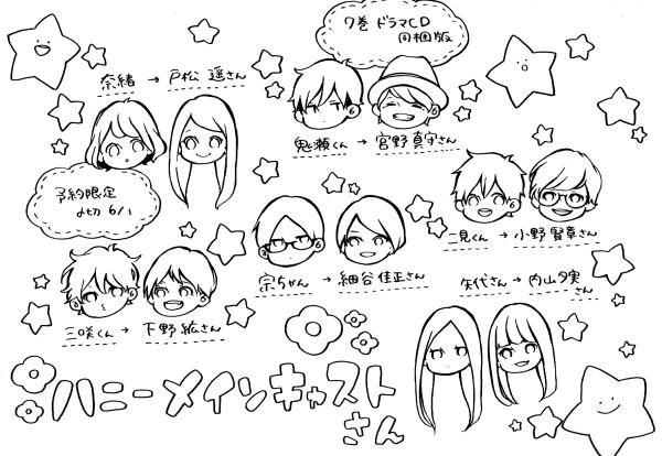 そういえば予約〆切ももうすぐだというのに未だアフレコ感想ブログ書き終えてませぬ…(めちゃくちゃ長くなってる)とりあえず載せようと思ってた画像だけおいてきますね～。色はそのうち…(各声優さんファンのみなさま似てなくてすみません…) 