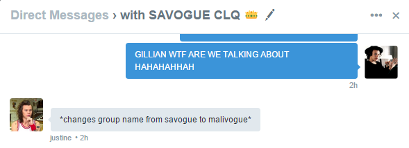 THESAVOGUECLQ's tweet photo. "CHANGES CLQ NAME FROM SAVOGUE TO MALIVOGUE" HAHAHAHHA -@Z0UISCIDALX @HORAYNEBITCH @douceharry http://t.co/4TEnhOjuKa
