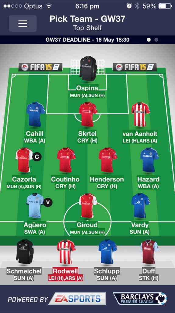 nik_christos's tweet photo. @K3lviN similar to yourself mate. Therefore id be saving a transfer. I thought this would be a good wk to make ground http://t.co/et4TlVovCW