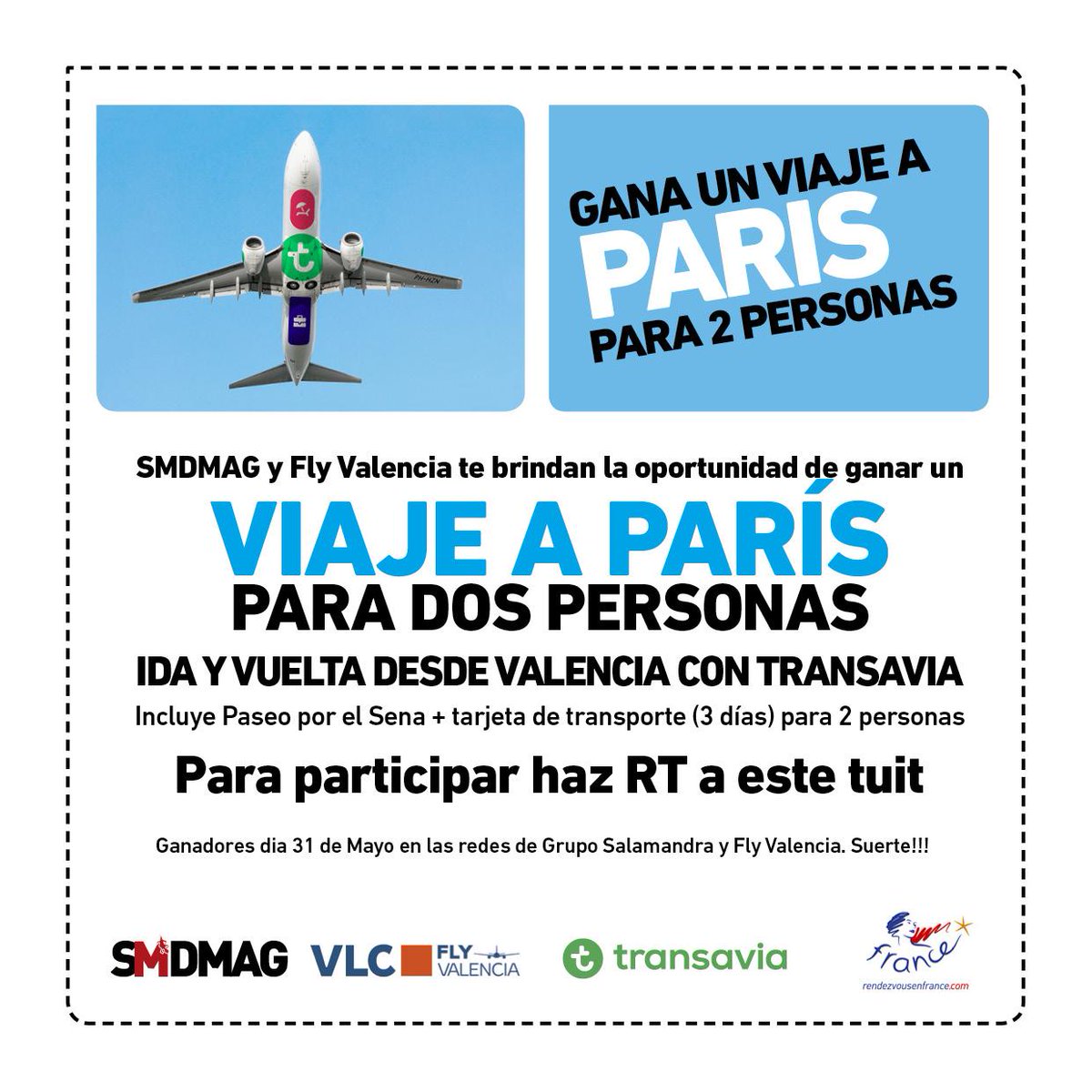 FlyVLC's tweet photo. La aerolínea @transaviaFR comienza a volar desde Valencia a París en junio. Gana un viaje para 2, RT y... suerte! http://t.co/APN3ib1X9N