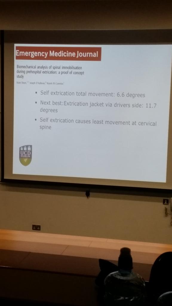 Dr Menzies presentation of top papers. Self extrication best in RTA. m.emj.bmj.com/content/early/… #iaem #foamed #CEMS2015